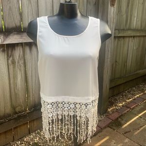 Monteau Tank Style Top with Tassels ; Size Large